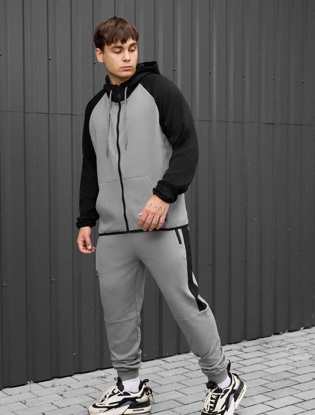 Costum de trening Staff evi gray & black2