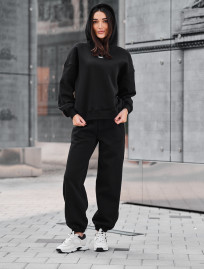 Costum de trening de damă Staff sem black oversize fleece