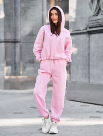 Costum  de trening de damă Staff lic pink oversize fleece