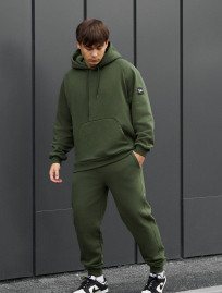 Costum de trening Staff es khaki oversize fleece
