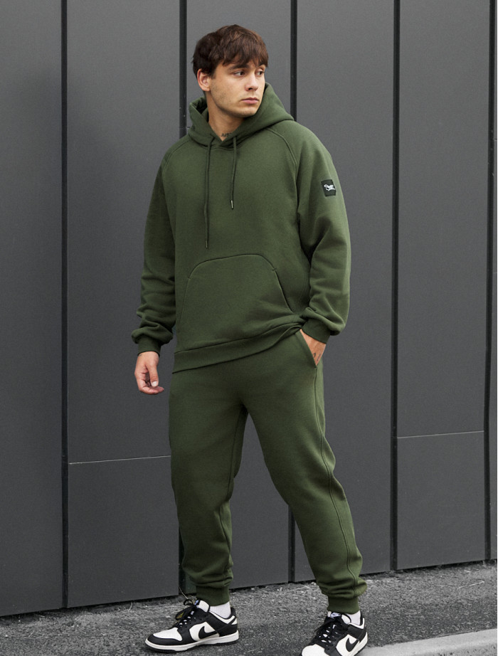 Costum de trening Staff es khaki oversize fleece