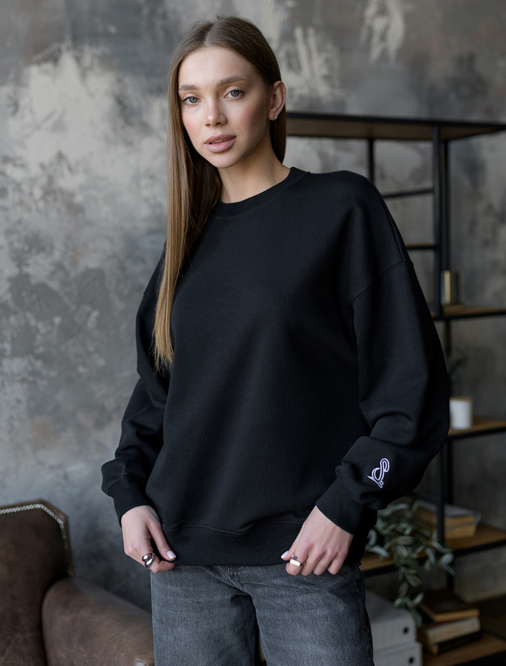 Bluză de trening de damă Staff s oversize black