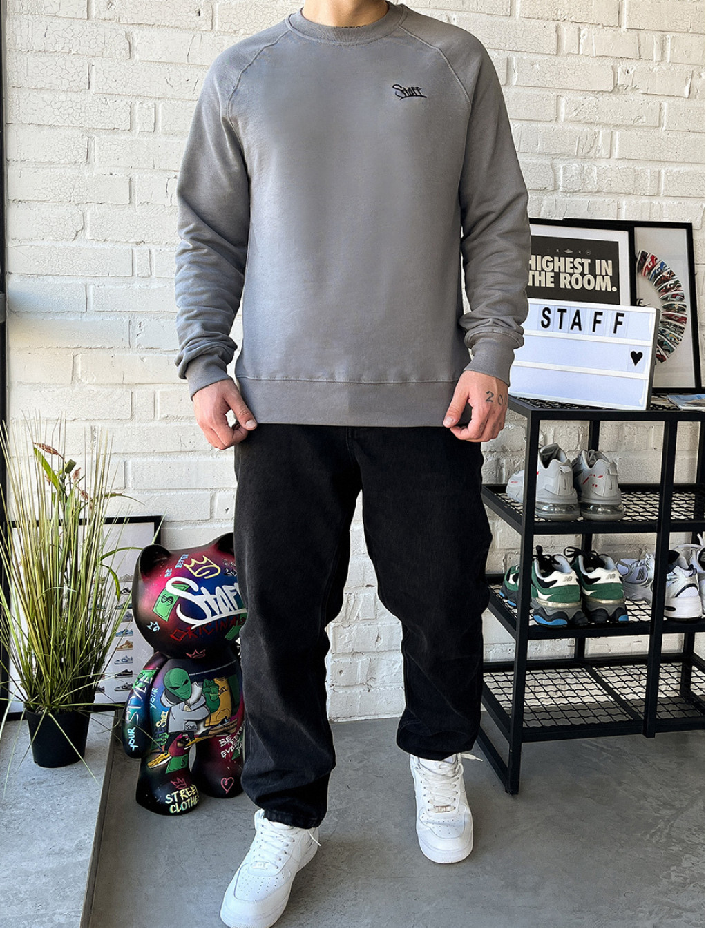 Bluza de trening Staff gray logo