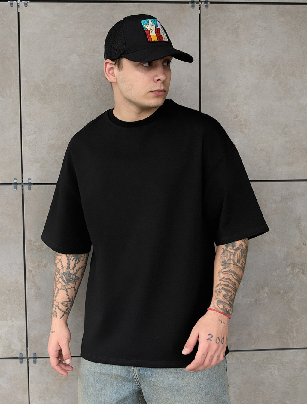 Tricou Staff black oversize premium