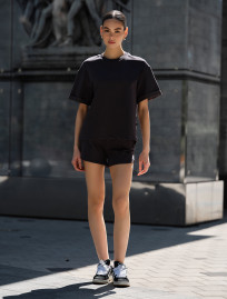 Set de vară de damă tricou + pantaloni scurți Staff es gray