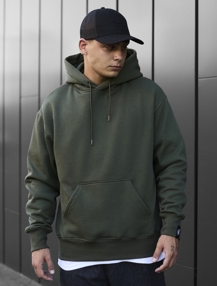 Hanorac Staff khaki basic oversize fleece