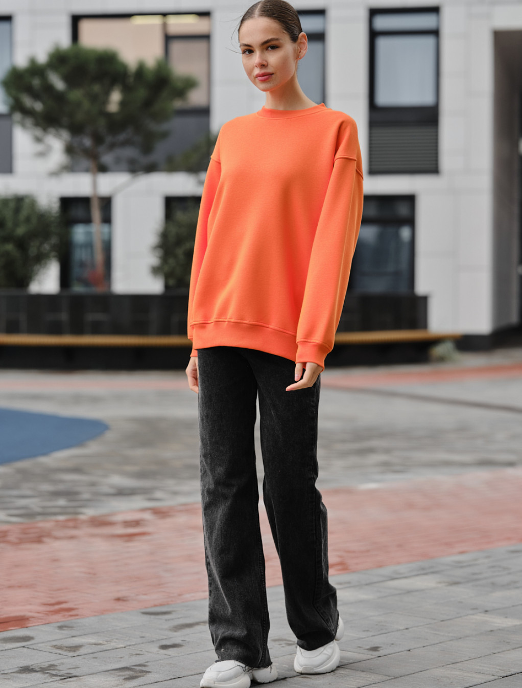 Bluză de trening de damă Staff fa orange oversize fleece