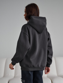Hanorac de damă Staff dark gray logo oversize fleece