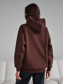 Hanorac de damă Staff brown oversize fleece