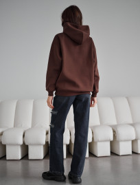 Hanorac de damă Staff brown oversize fleece