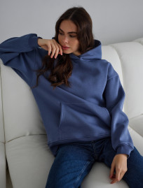 Hanorac de damă Staff blue oversize fleece