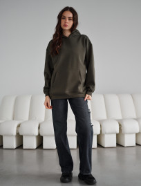 Hanorac de damă Staff khaki oversize fleece