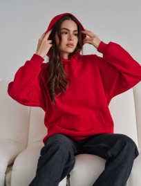 Hanorac de damă Staff red oversize fleece