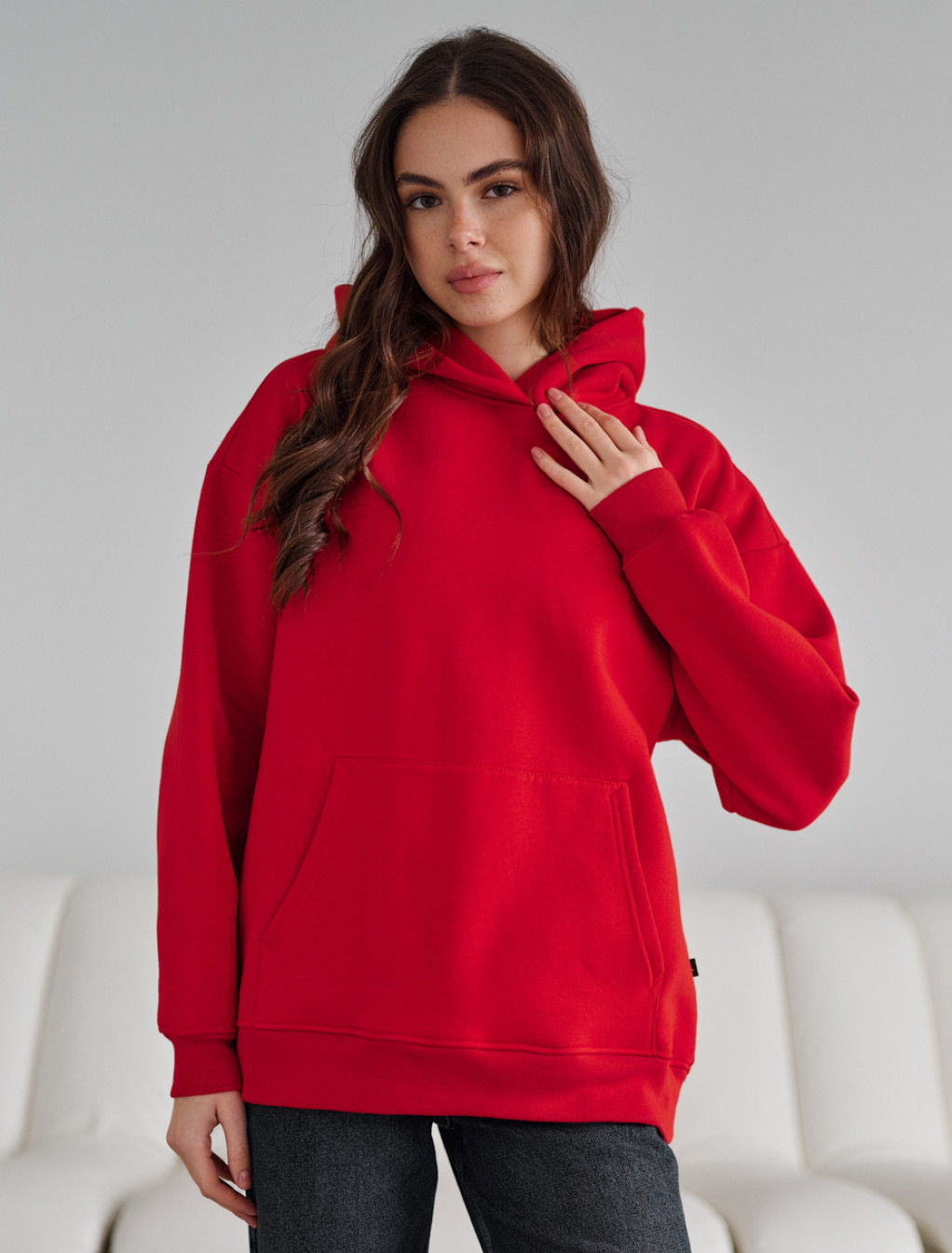 Hanorac de damă Staff red oversize fleece
