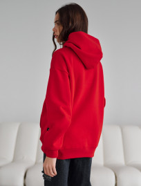 Hanorac de damă Staff red oversize fleece