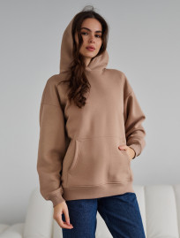 Hanorac de damă Staff beige oversize fleece