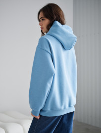 Hanorac de damă Staff light blue oversize fleece