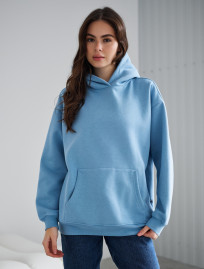 Hanorac de damă Staff light blue oversize fleece