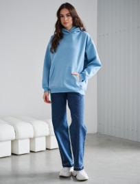 Hanorac de damă Staff light blue oversize fleece