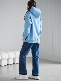 Hanorac de damă Staff light blue oversize fleece