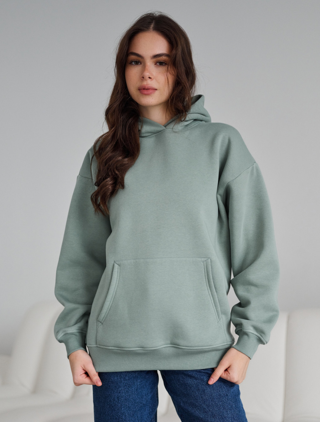 Hanorac de damă Staff mint oversize fleece