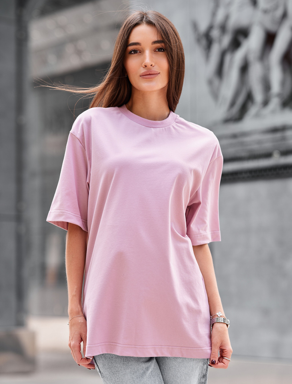 Tricou de damă Staff li pink oversize