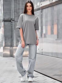 Tricou de damă Staff li gray oversize