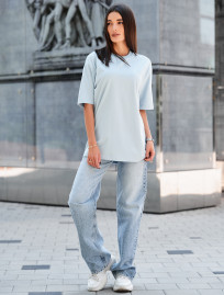 Tricou de damă Staff li light blue2 oversize