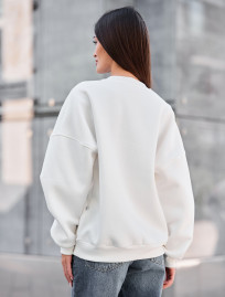 Bluză de damă Staff white oversize fleece