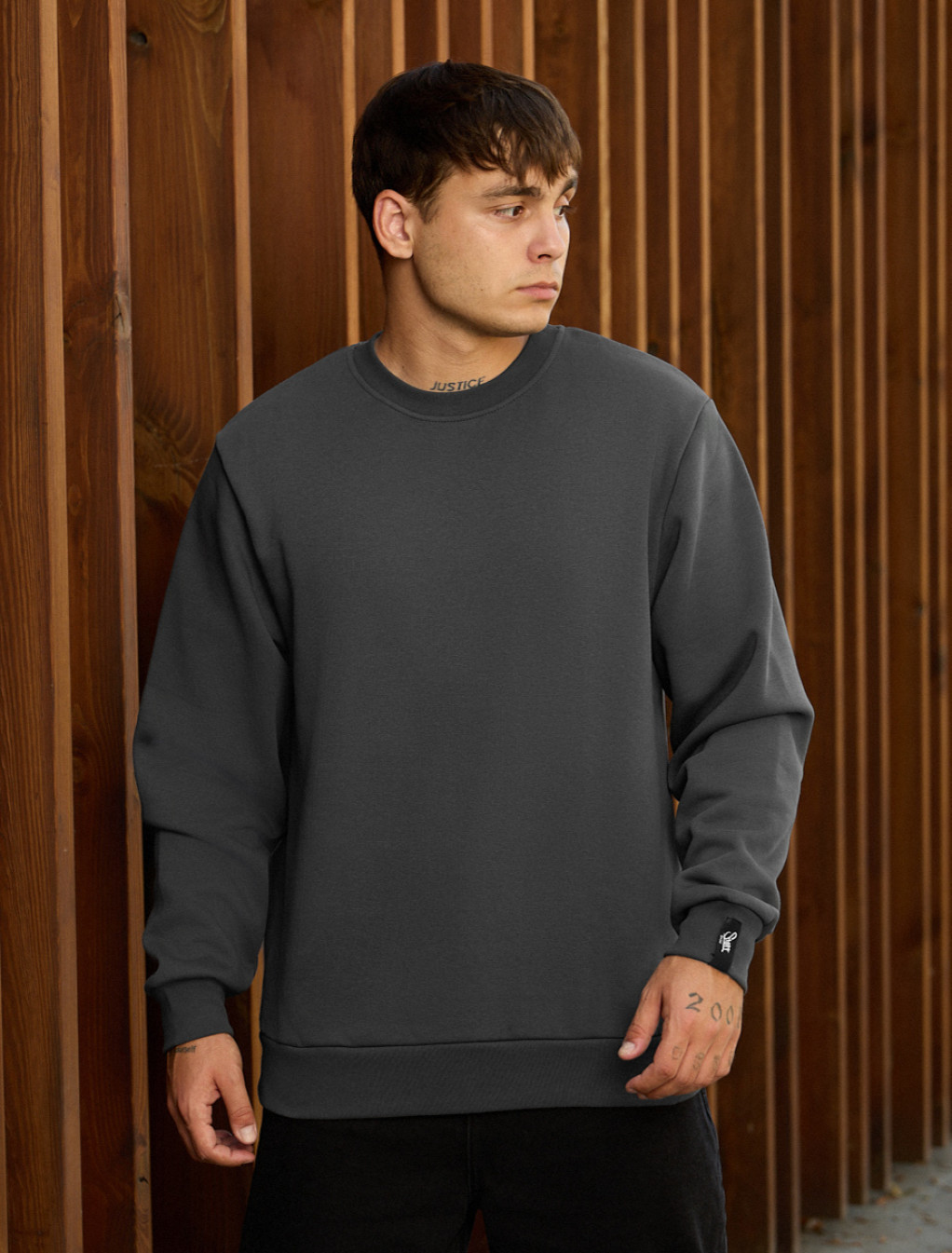 Bluză de trening Staff dark gray basic fleece