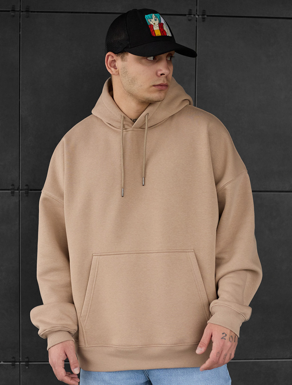 Hanorac Staff light brown basic oversize fleece