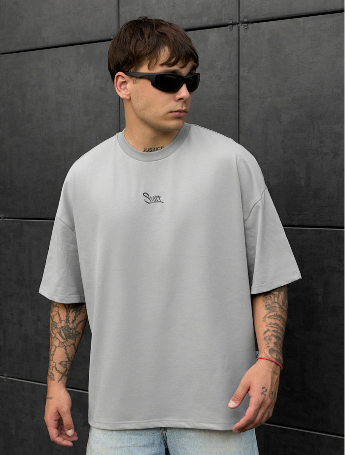 Tricou  Staff gray logo oversize