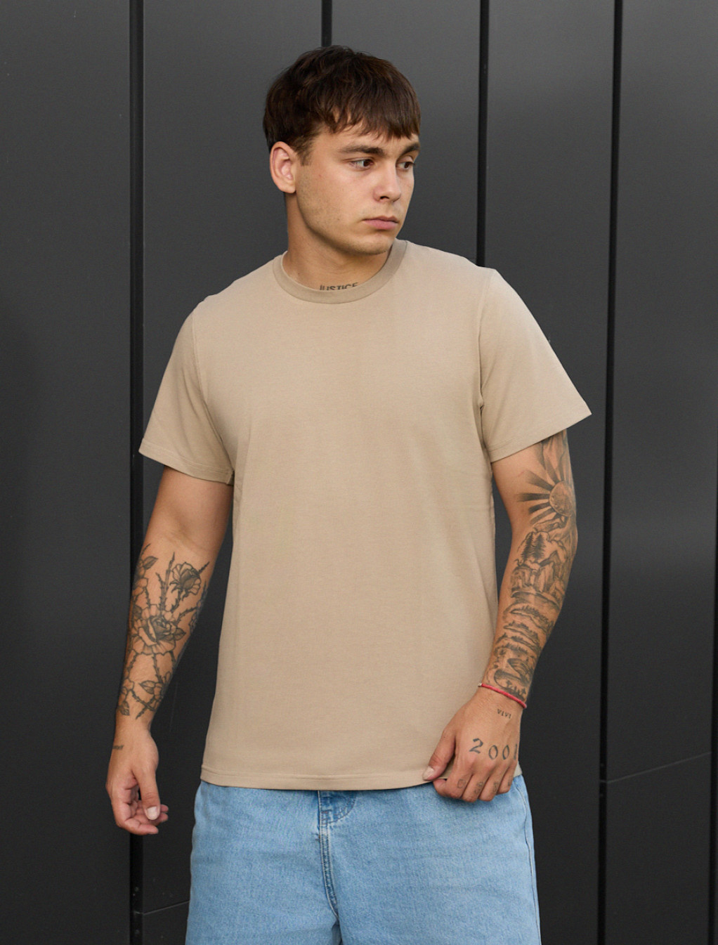 Tricou Staff light brown basic