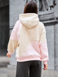 Hanorac de damă Staff moi pink & beige oversize fleece