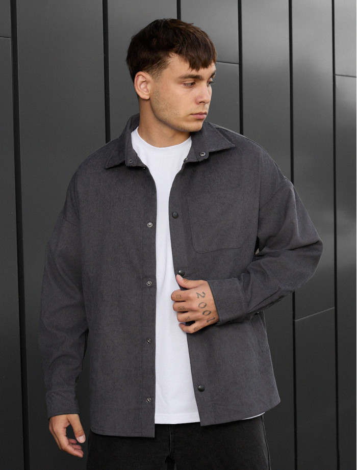 Cămașă Staff velvet dark gray