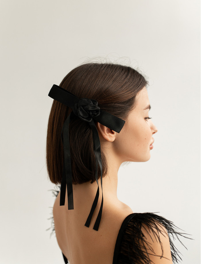 Agrafă de păr Staff black flower