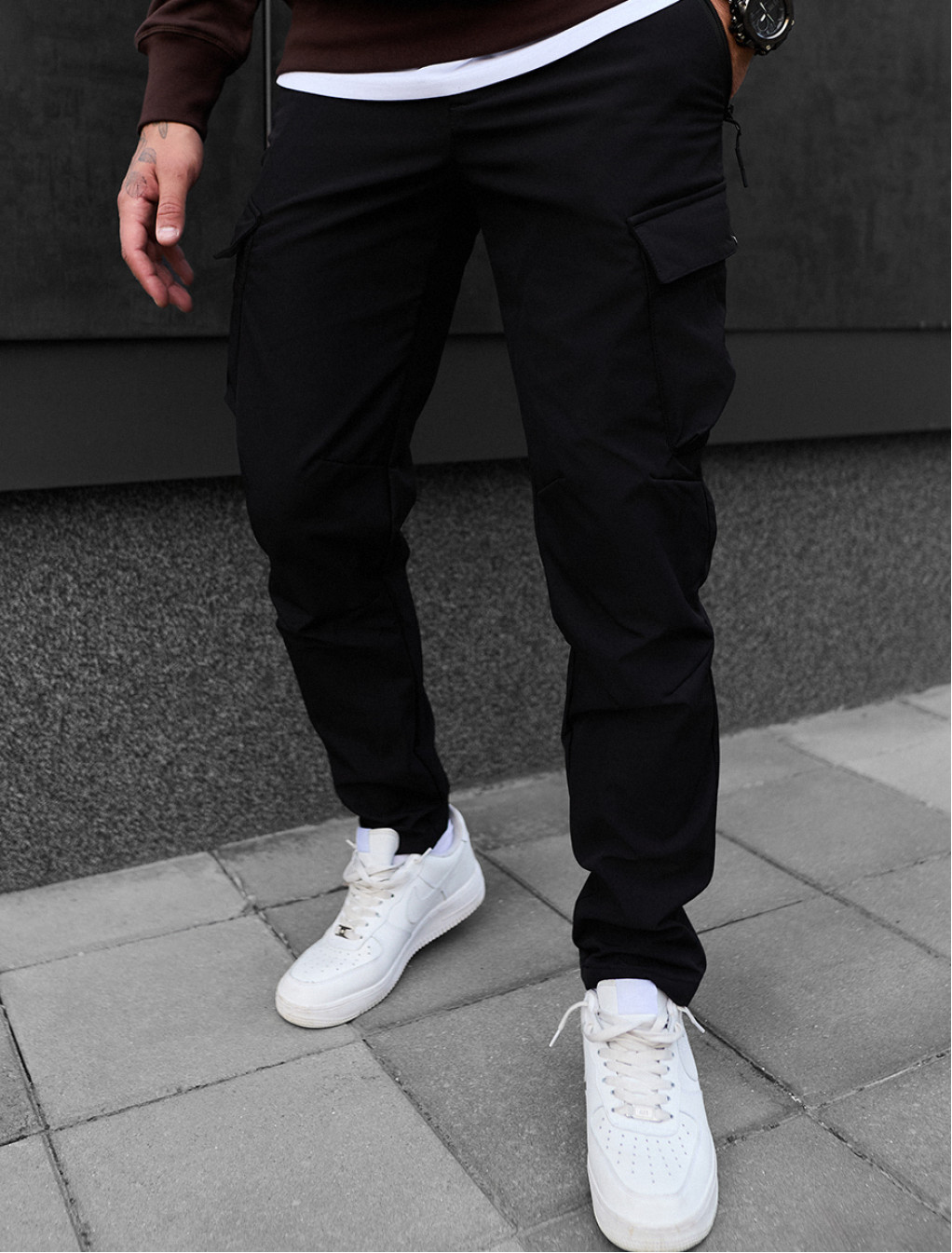 Pantaloni izolați Staff st cargo black fleece