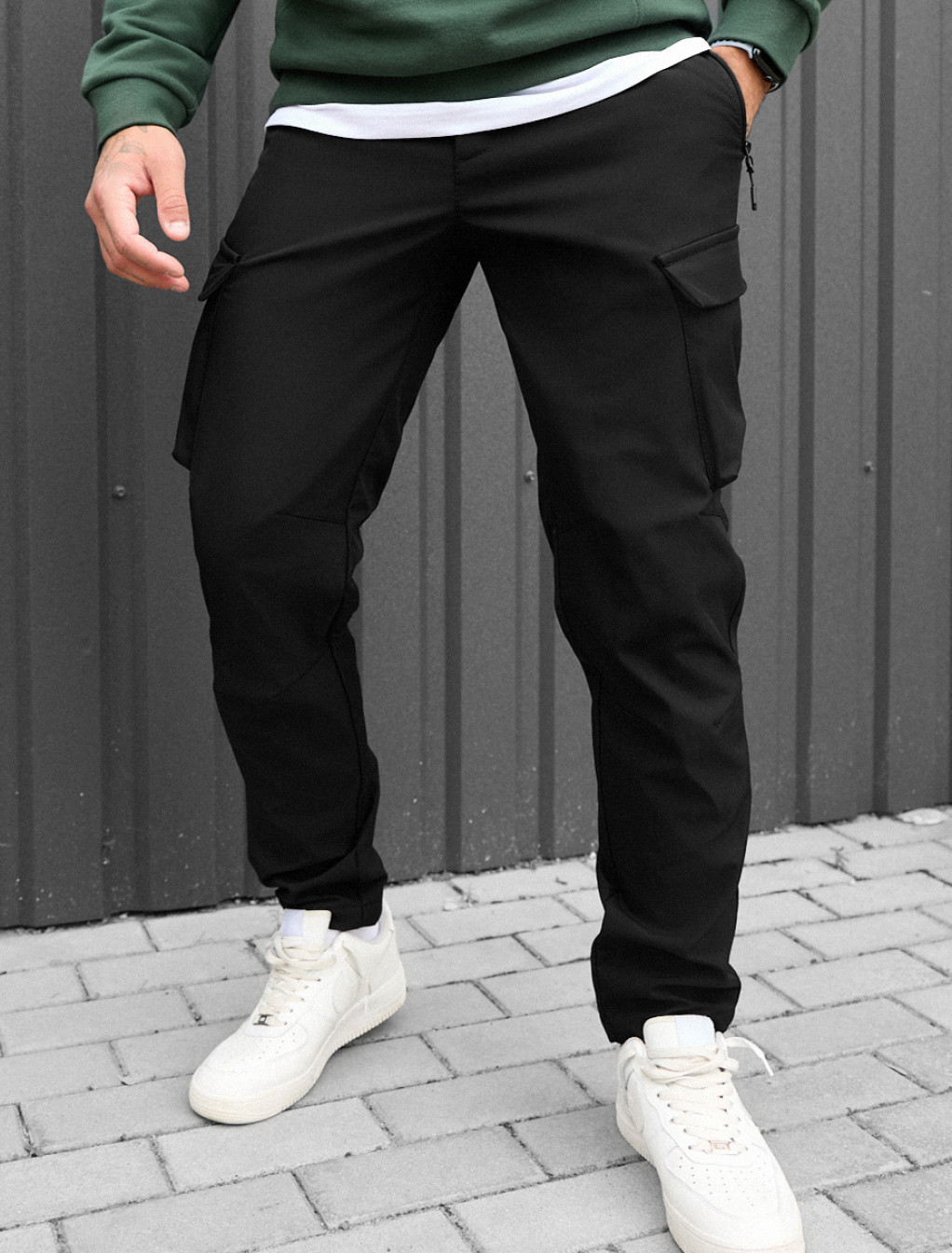 Pantaloni izolați Staff st cargo black fleece