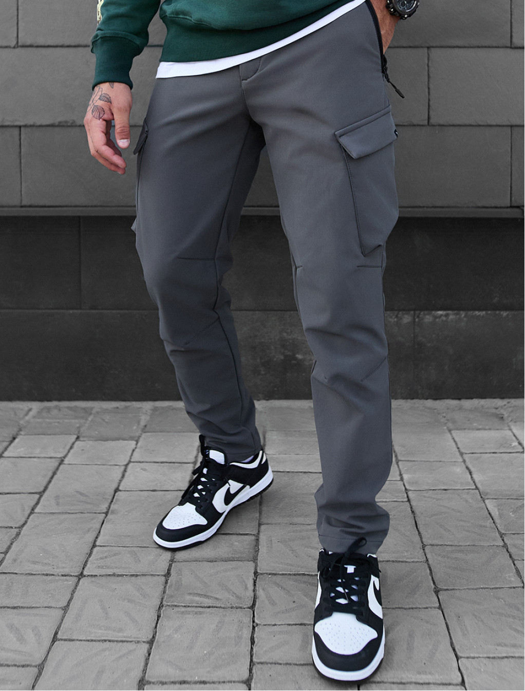 Pantaloni izolați Staff st cargo gray fleece