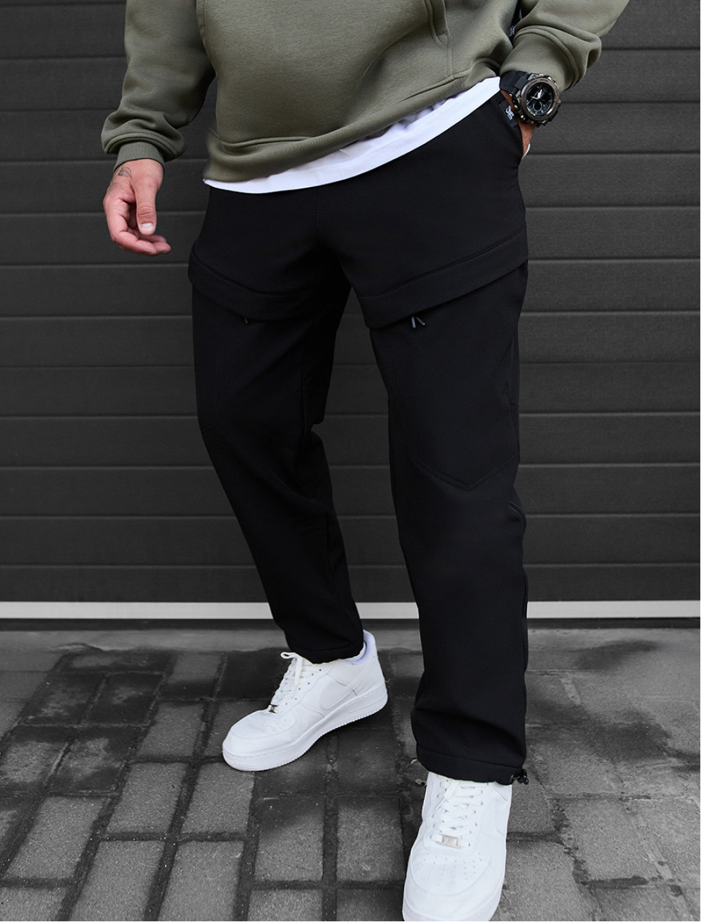 Pantaloni izolați Staff cu black fleece