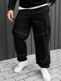 Pantaloni Staff cargo fol black reflective