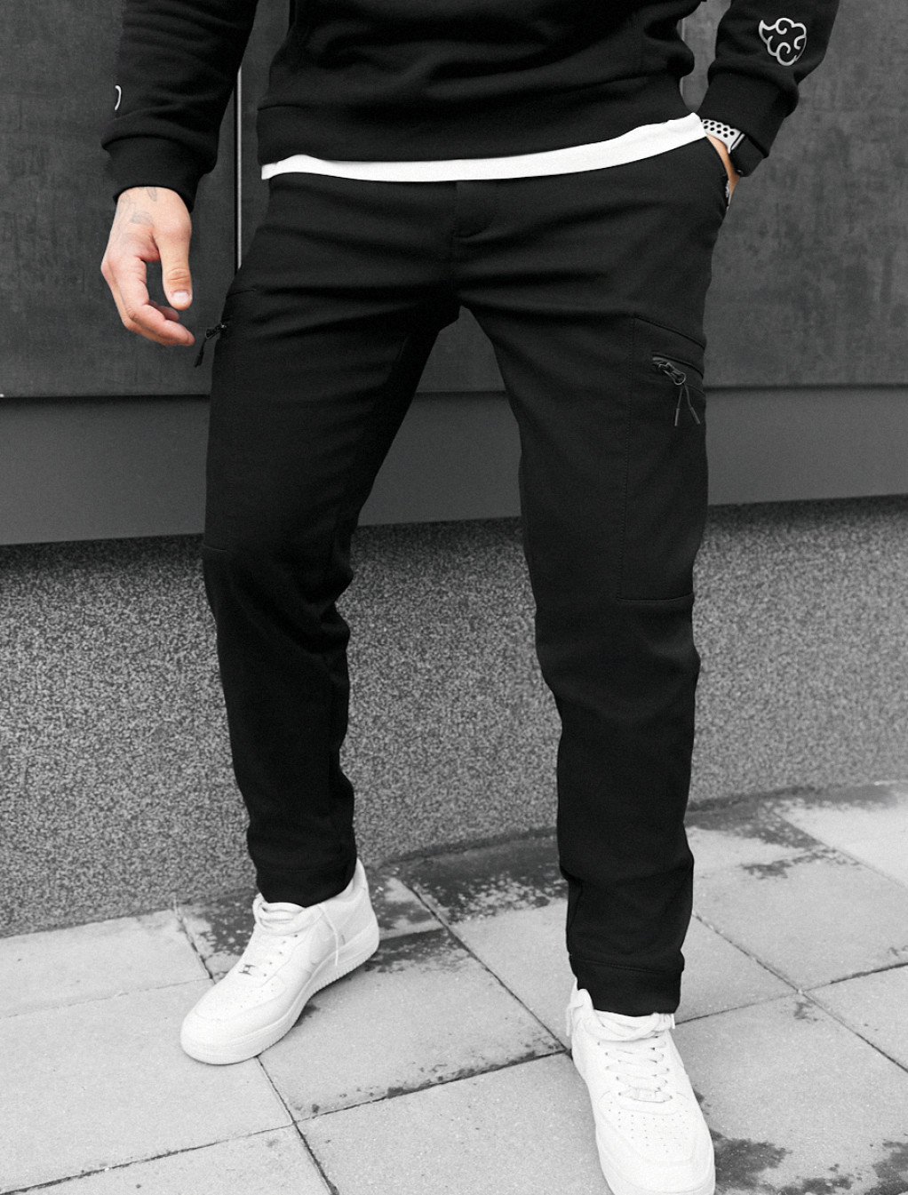 Pantaloni izolați Staff cargo do black fleece