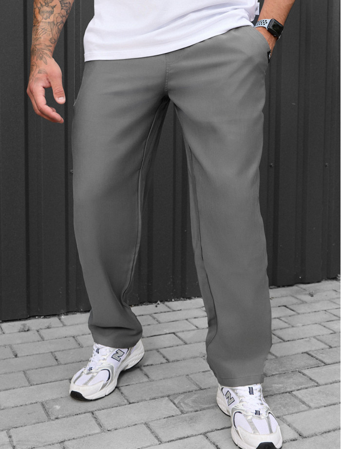 Pantaloni chinos Staff pli gray
