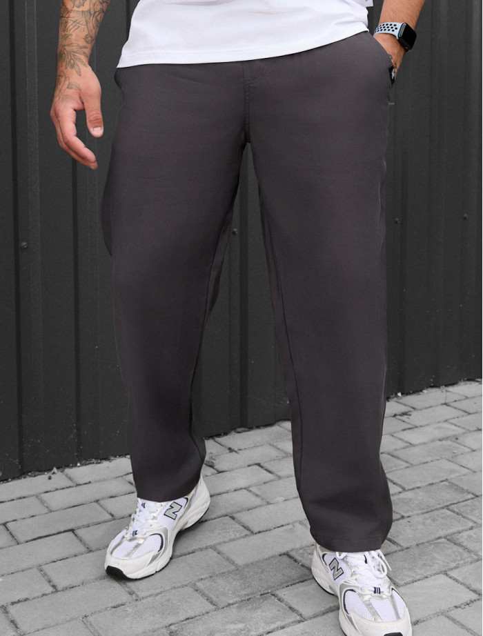 Pantaloni chinos Staff pli dark gray