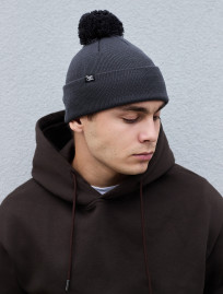 Șapcă Staff dark gray pompon