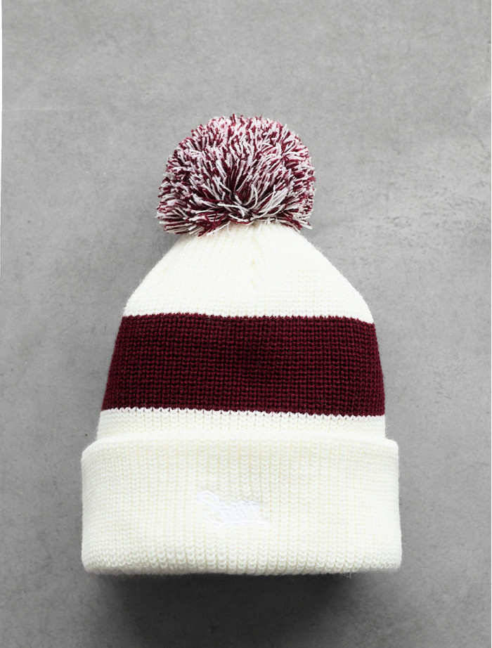 Căciulă Staff milk & bordo logo