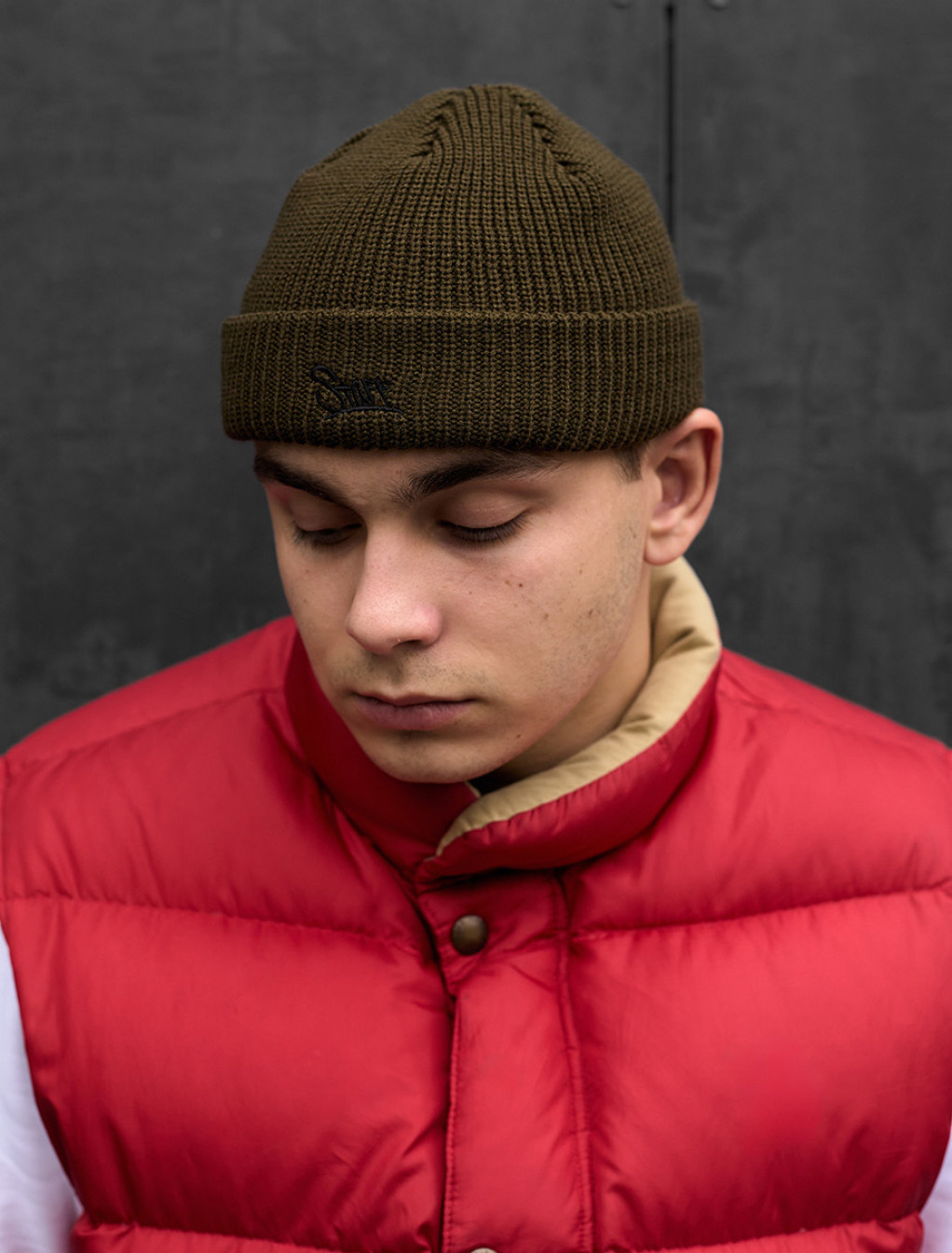 Căciulă bini Staff dark khaki logo