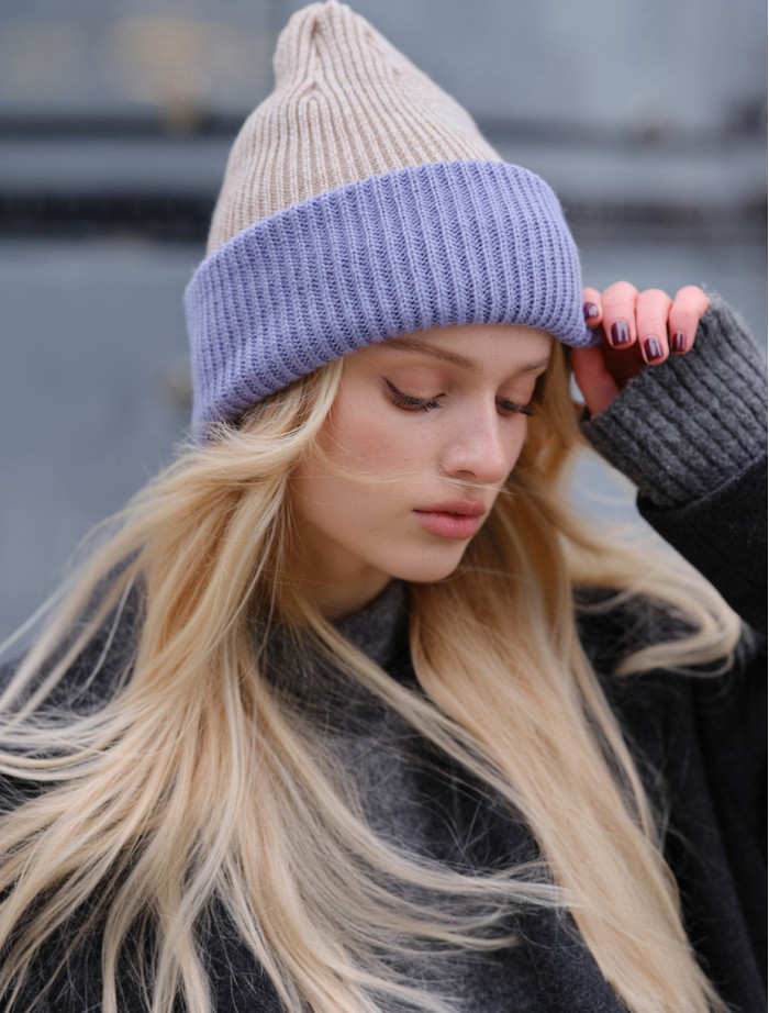 Căciulă de damă Staff 6 beige & viola