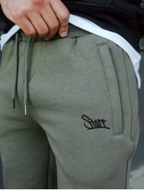 Pantaloni de trening Staff khaki logo fleece