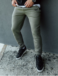 Pantaloni de trening Staff khaki logo fleece